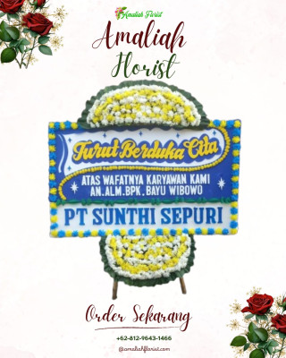 Papan Bunga Duka di Gudang